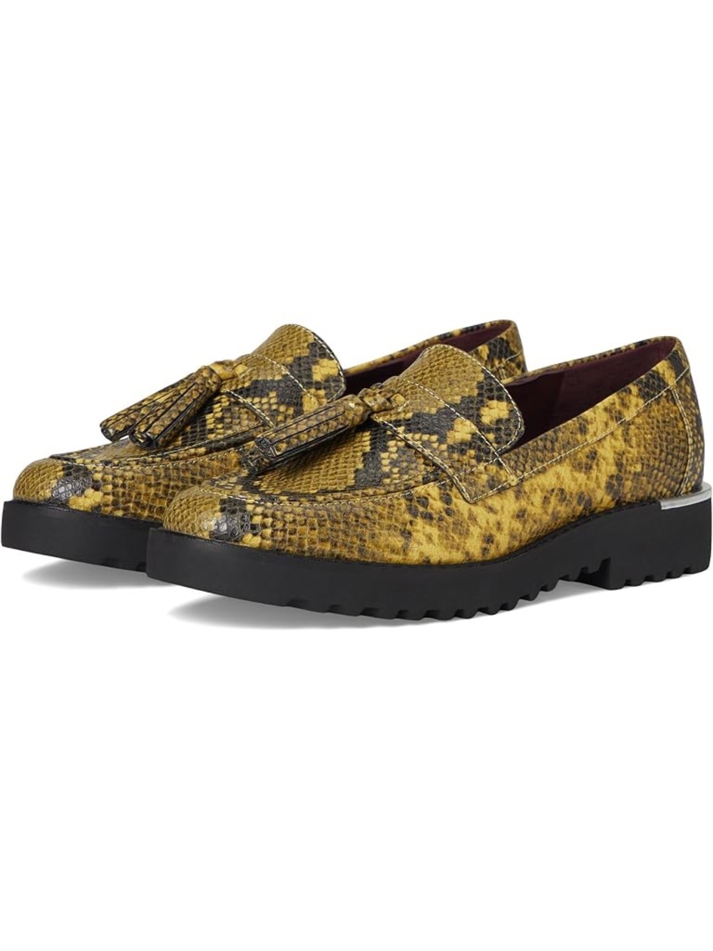 Carolyn Tassel Loafer in Yellow Snake-Print